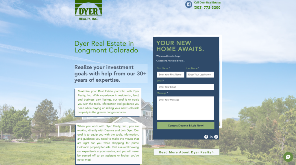 example of landing page from a client using colorado local seo services and solutions