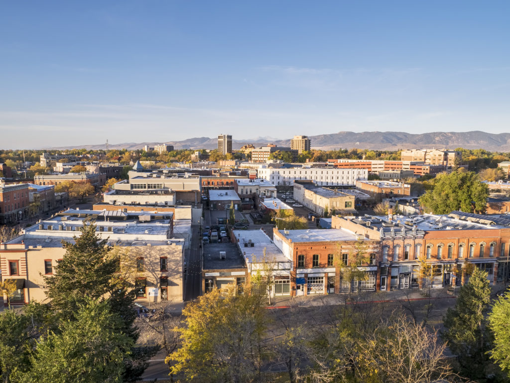 Downtown Fort Collins skyline representing Fort Collins SEO, AI SEO, Fort Collins SEO company, local SEO and AEO services
