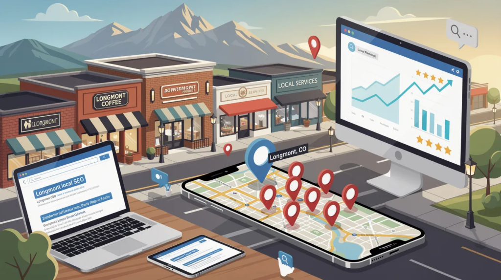 Longmont SEO company using AEO strategies to improve local business visibility, Google Maps rankings and search results